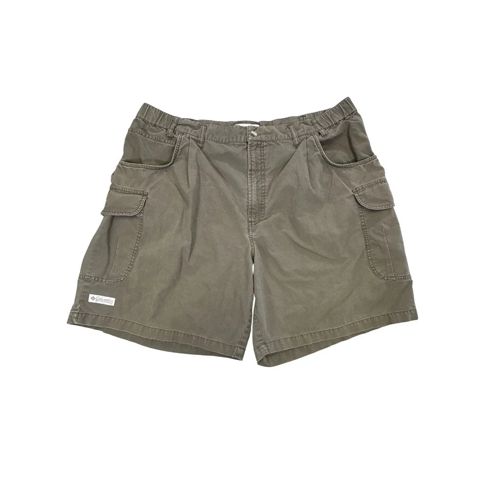 Columbia Mens Cargo‎ Shorts Size 42 Olive Green Cotton Canvas Utility Hiking